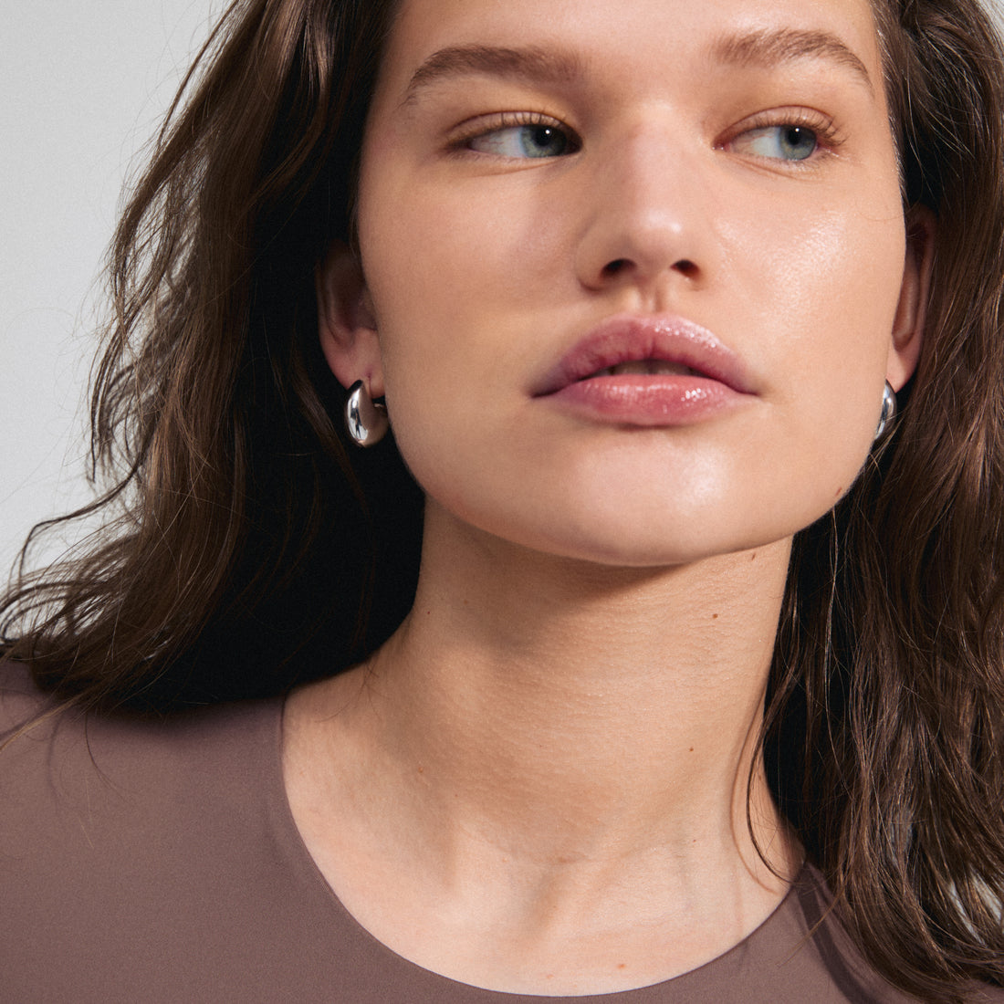 INTENT Minimal Silver Plated Chunky Hoop Earrings