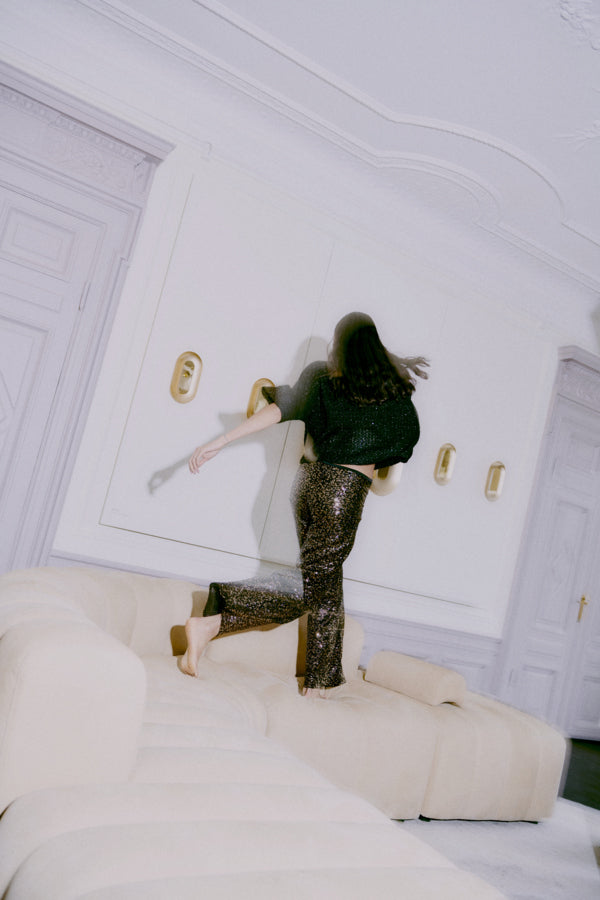 PAMMA Sequin Bronze Wide Leg Trousers