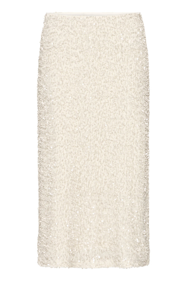 PARY Cream Sequin Midi Skirt