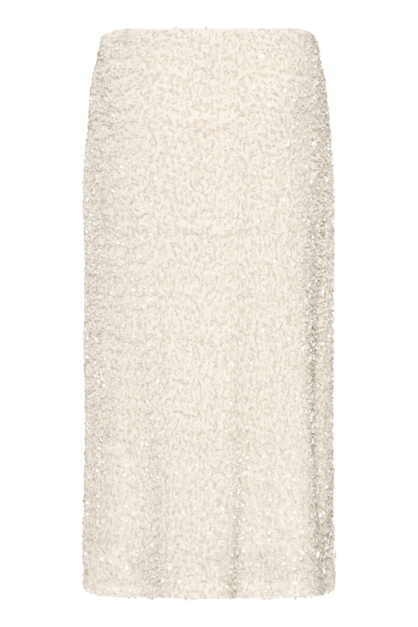 PARY Cream Sequin Midi Skirt