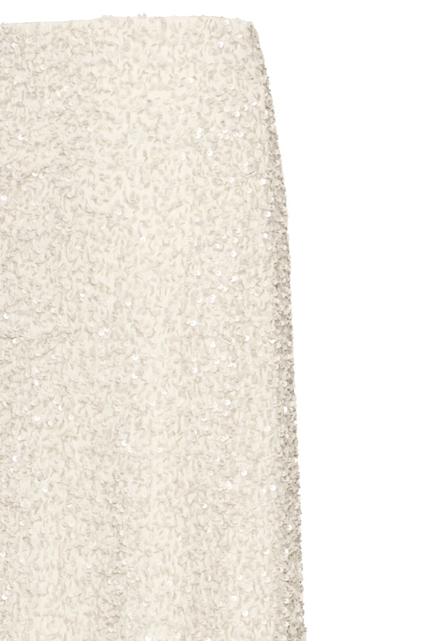 PARY Cream Sequin Midi Skirt