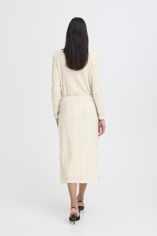 PARY Cream Sequin Midi Skirt