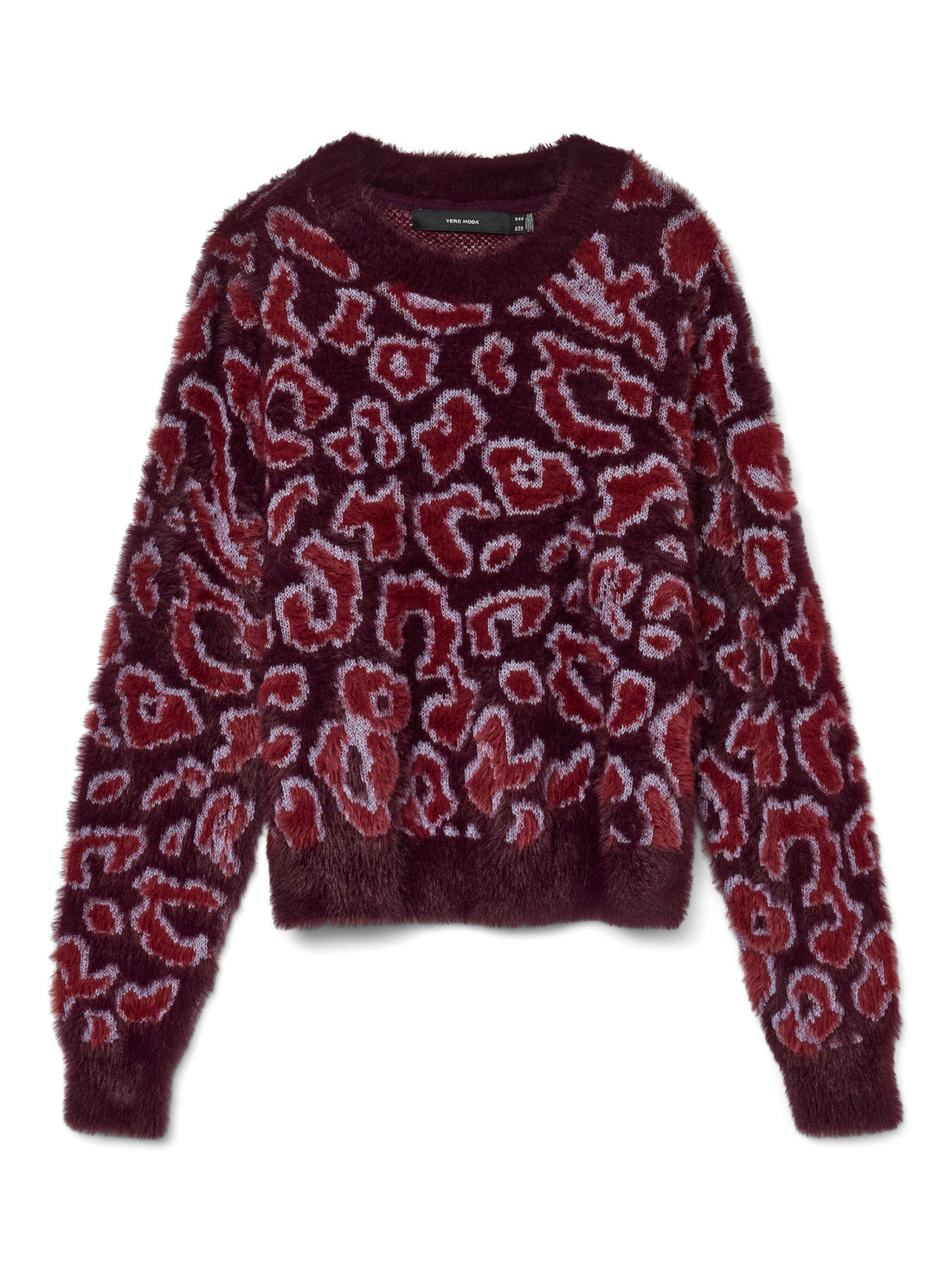 JUNGLE Fuzzy Crop Knit in Red Leopard