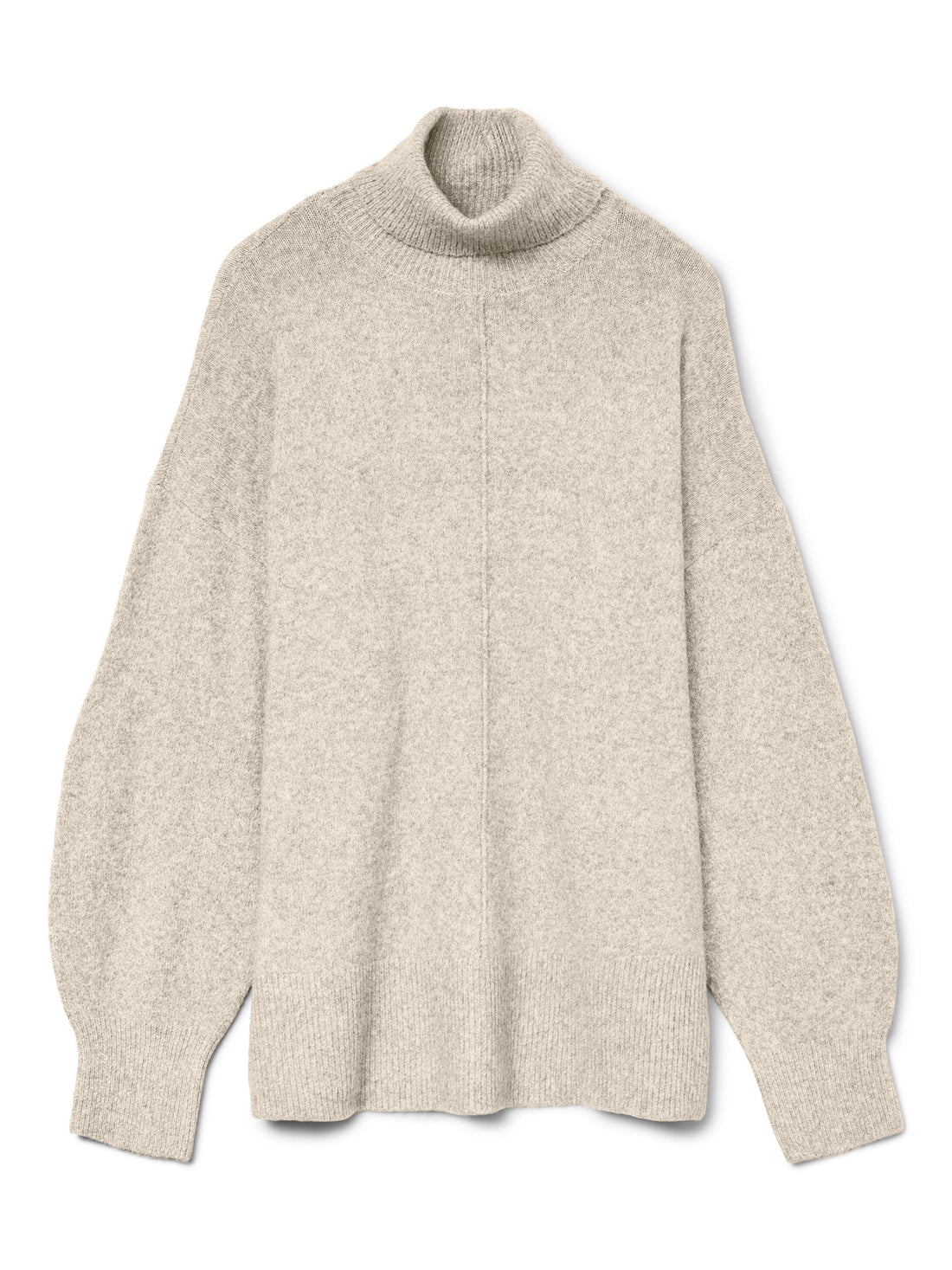 DOFFY Super Soft Long Roll Neck Jumper in Biscuit Beige