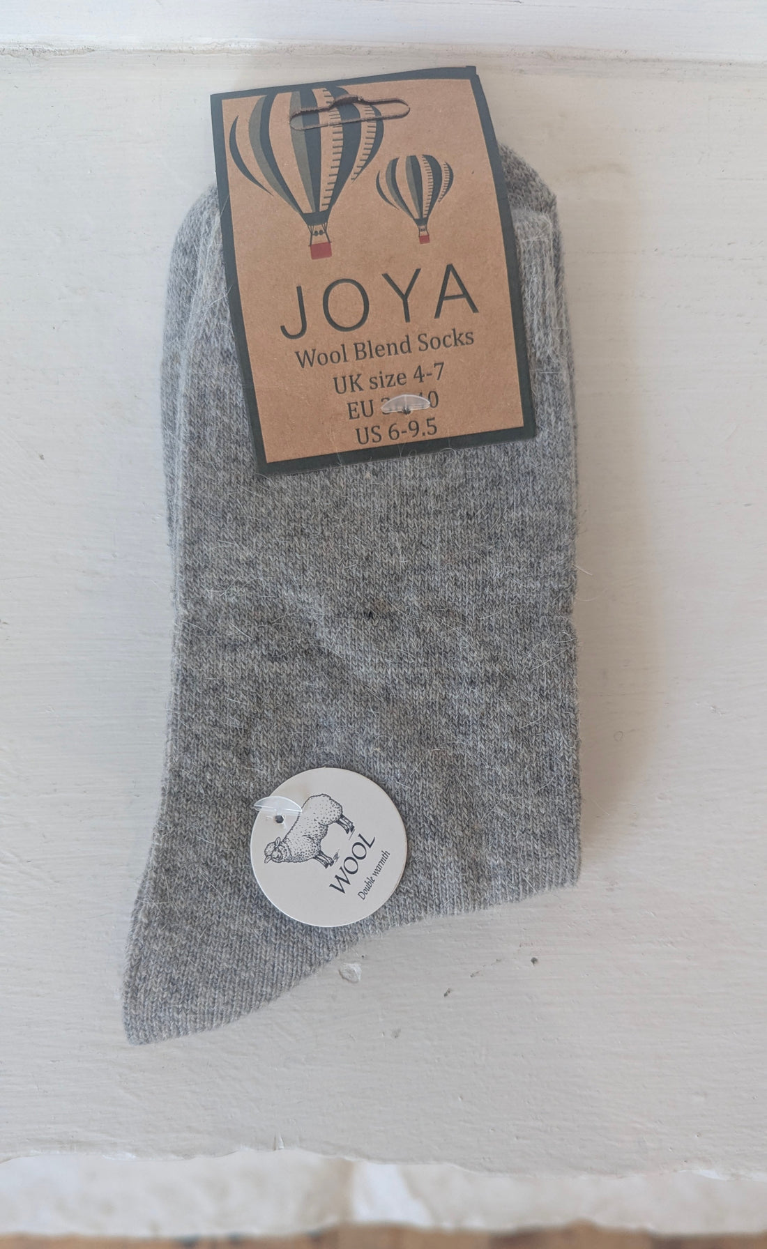 Wool Blend Socks Plain Grey- WS150