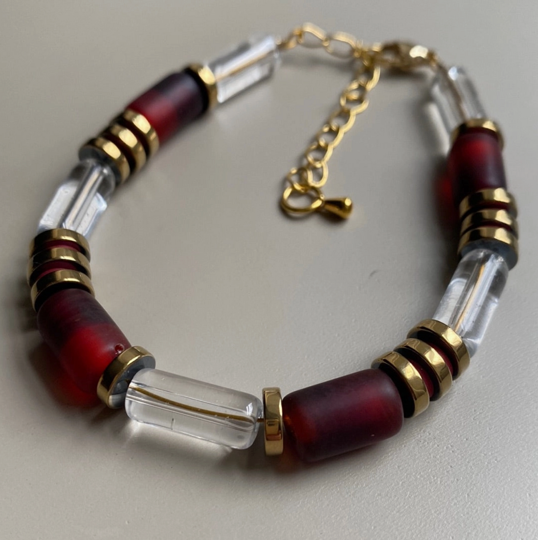 Indian Glass Bracelet in Red - CSTB01