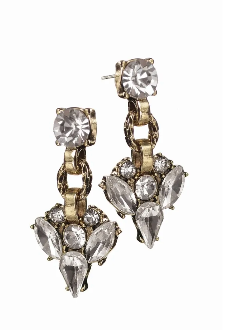 Grace Frost Drop Earrings in Old Bronze - LG047