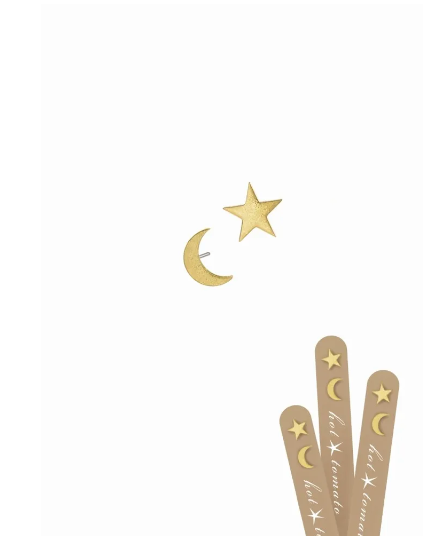 Sun & Moon Studs in Gold - LG004