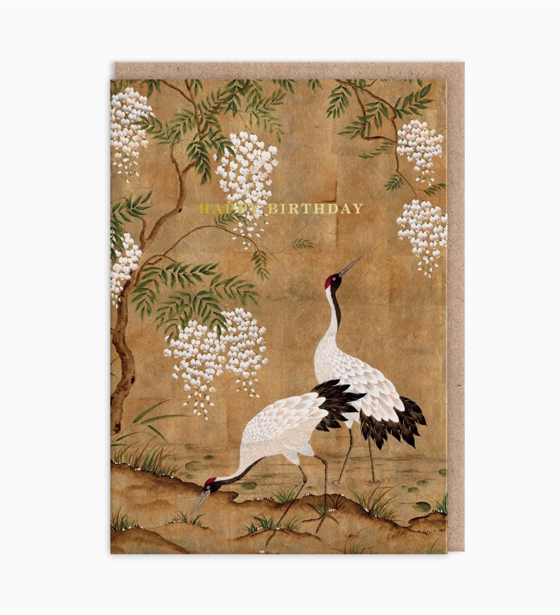 Cranes and Wisteria Birthday Card - 9903