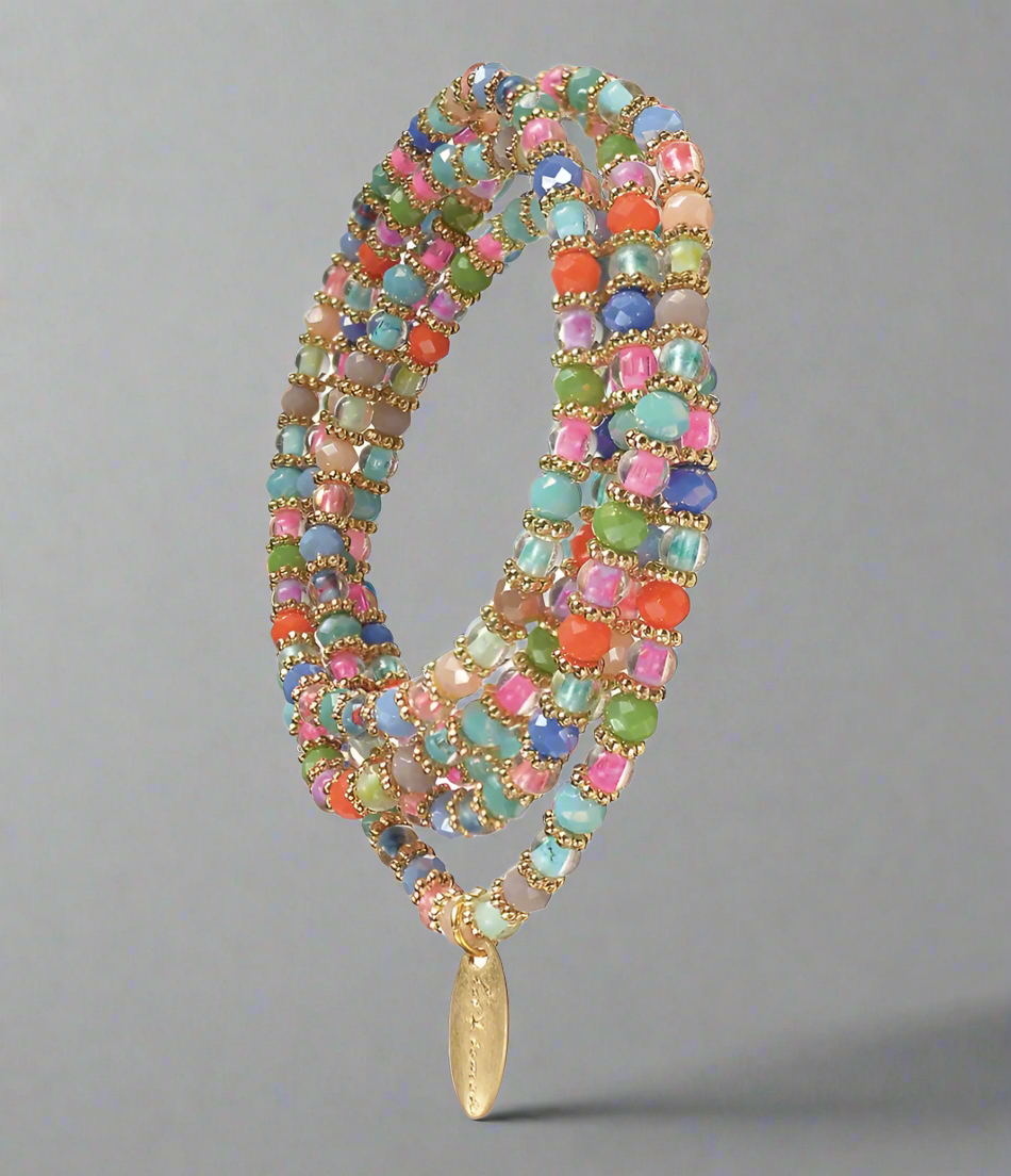 Bonnie Bright Beaded Wrap Around Bracelet / Necklace- PA539
