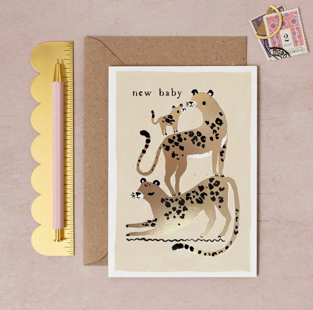 Leopards New Baby Card | Baby Card | New Parents Card