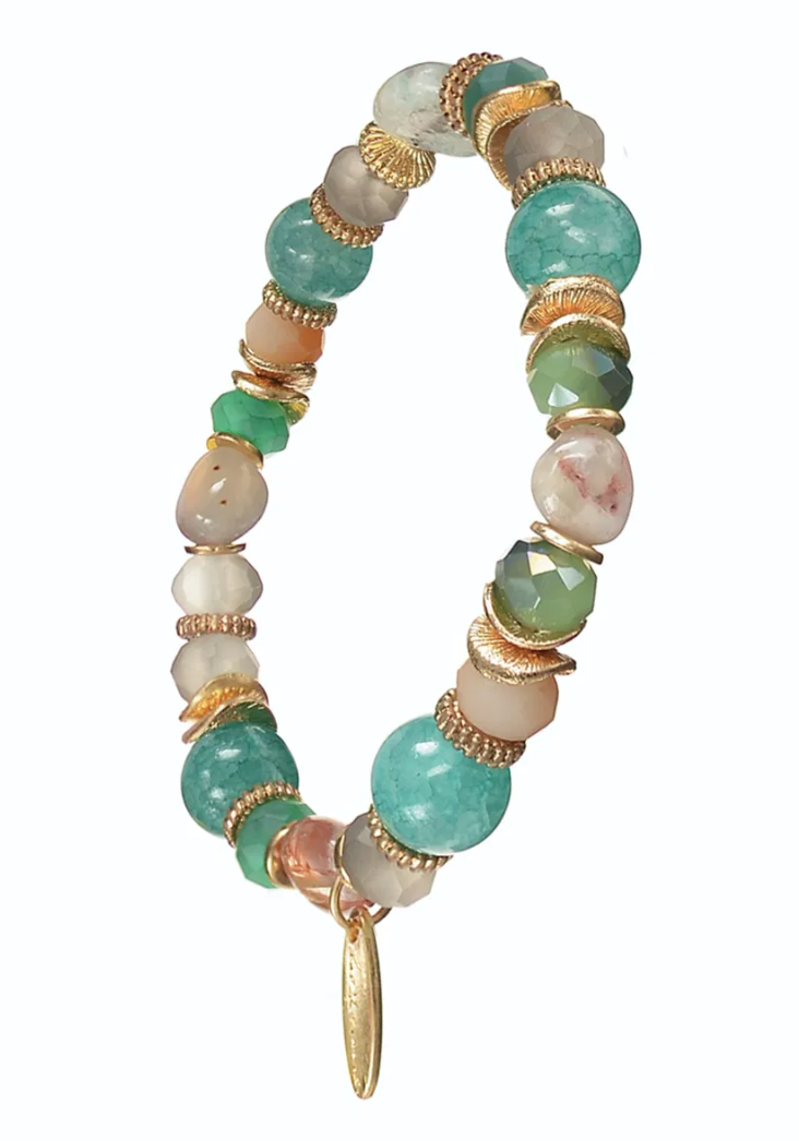 Bonnie Beads Bracelet in Greens - SJ161