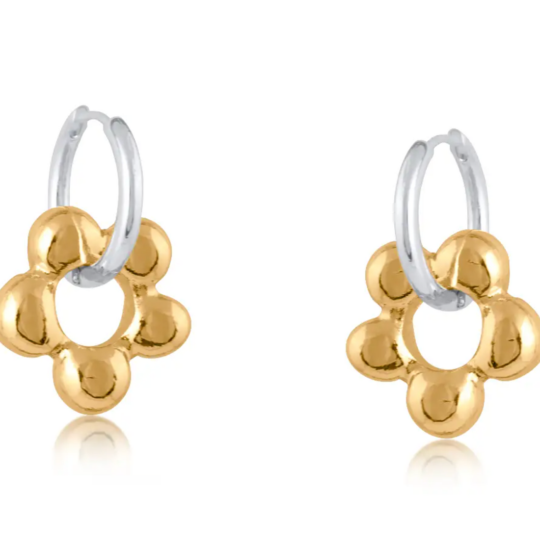 DAISY Hoop Mixed Metal Earrings
