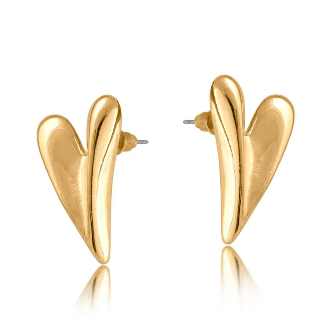 Catherine Heart Studs in Gold