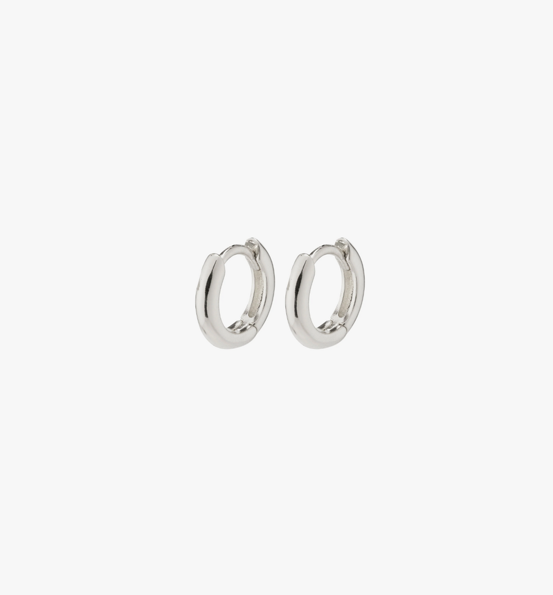 TYRA Small Hoop Huggie Earrings in Silver