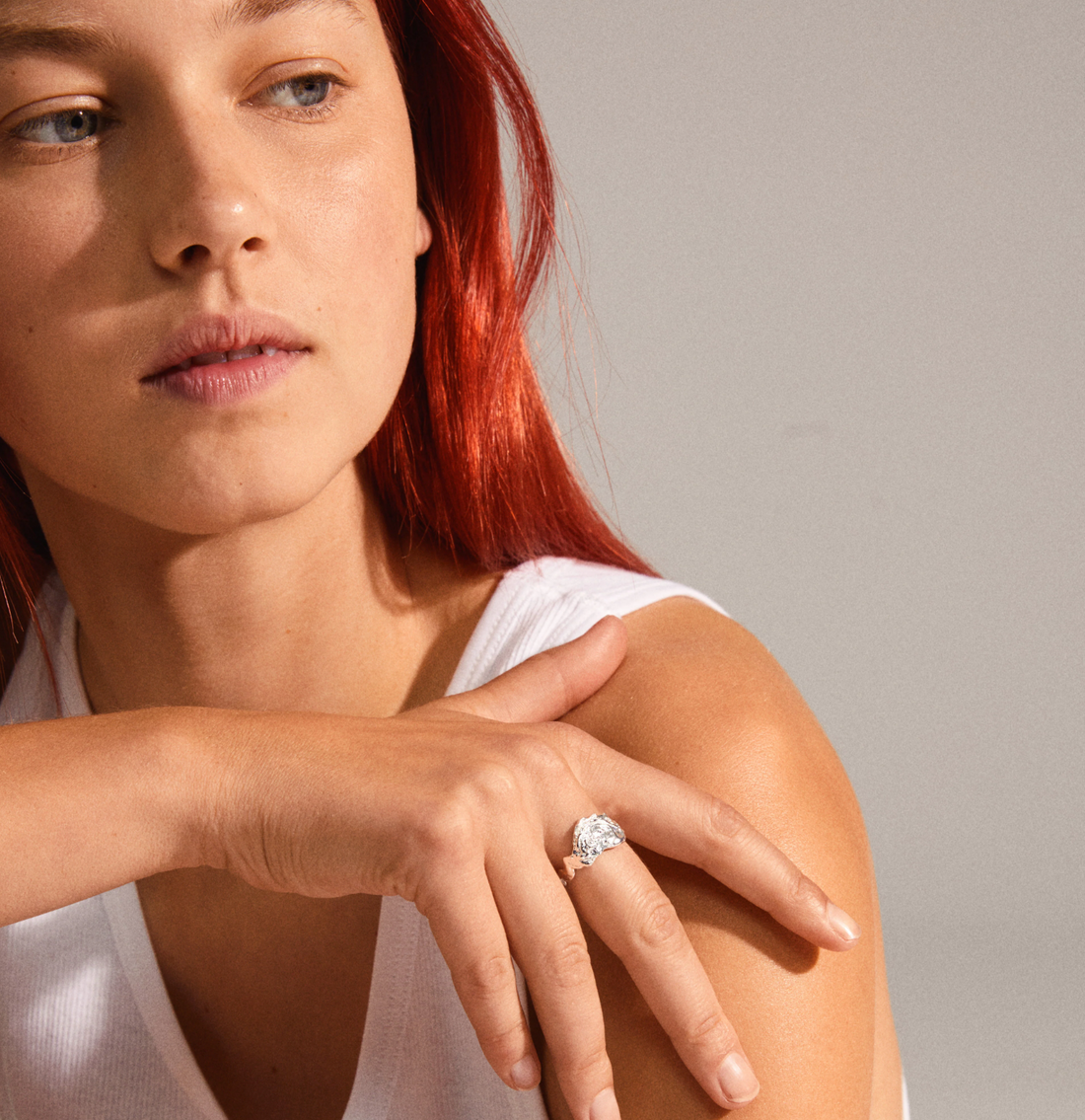 BLOSSOM organic shaped silver-plated Ring