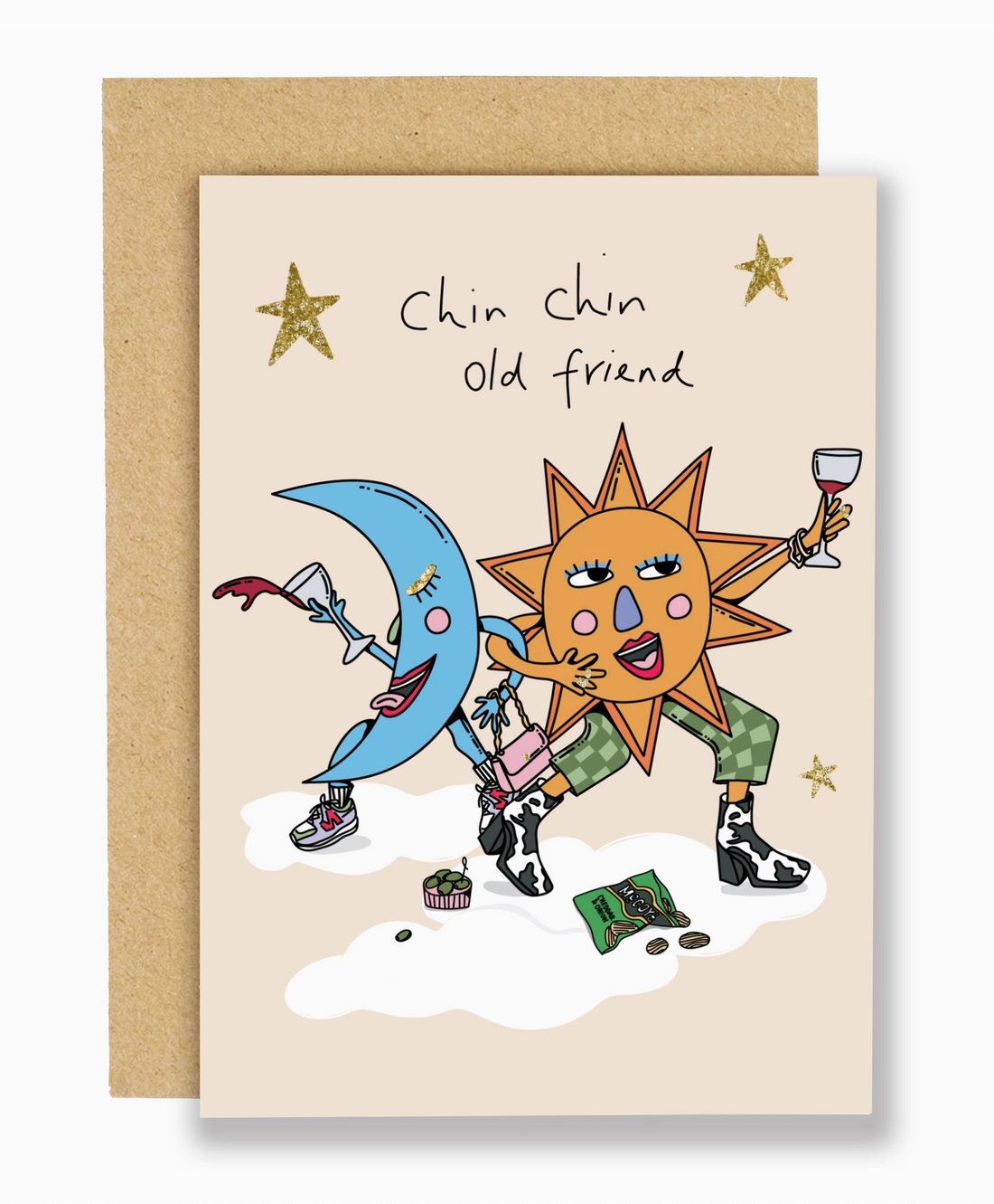 Eat the Moon Chin Chin Old Friend Birthday Card