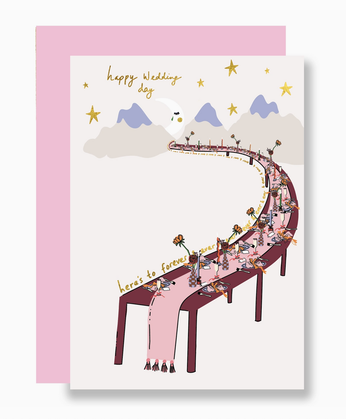 Eat the Moon To Forever Happy Wedding Day Card