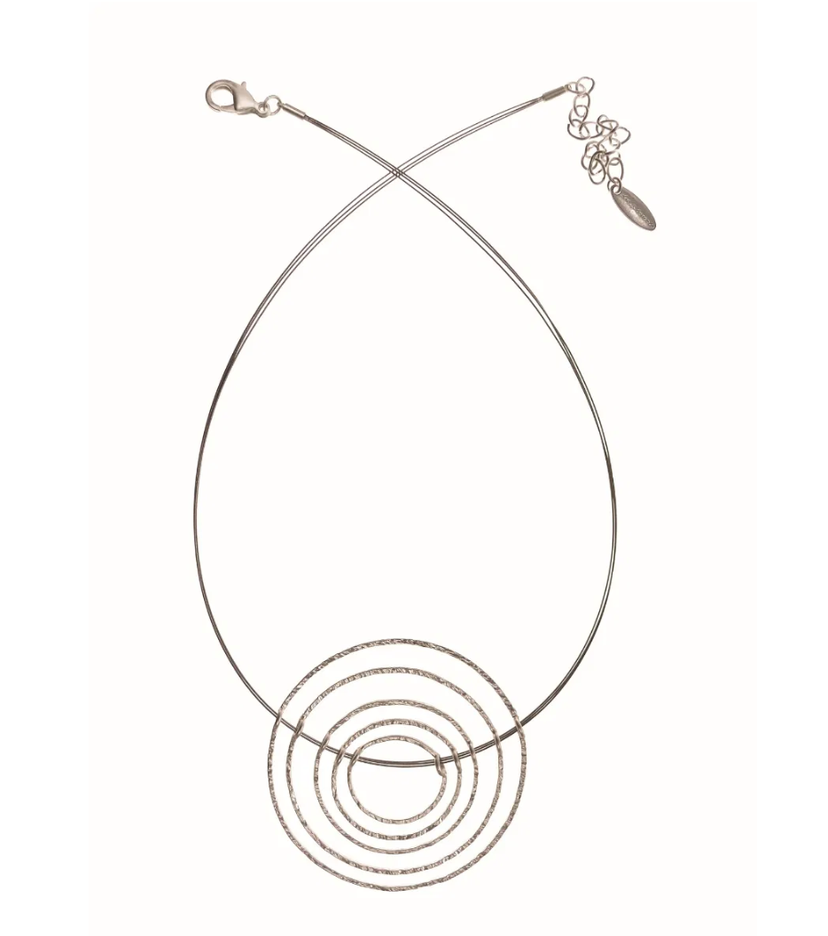 Ripple Effect Necklace in Silver - YX214