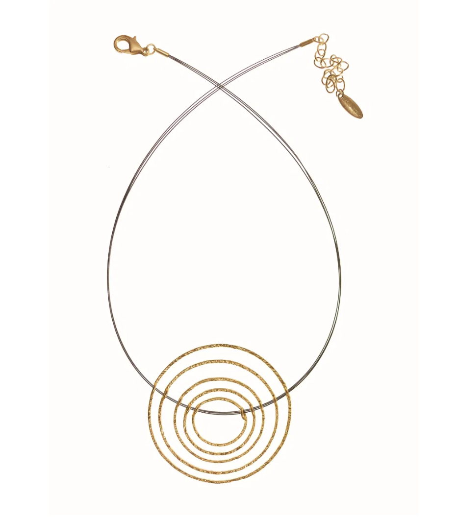 Ripple Effect Necklace in Silver and Gold - YX215