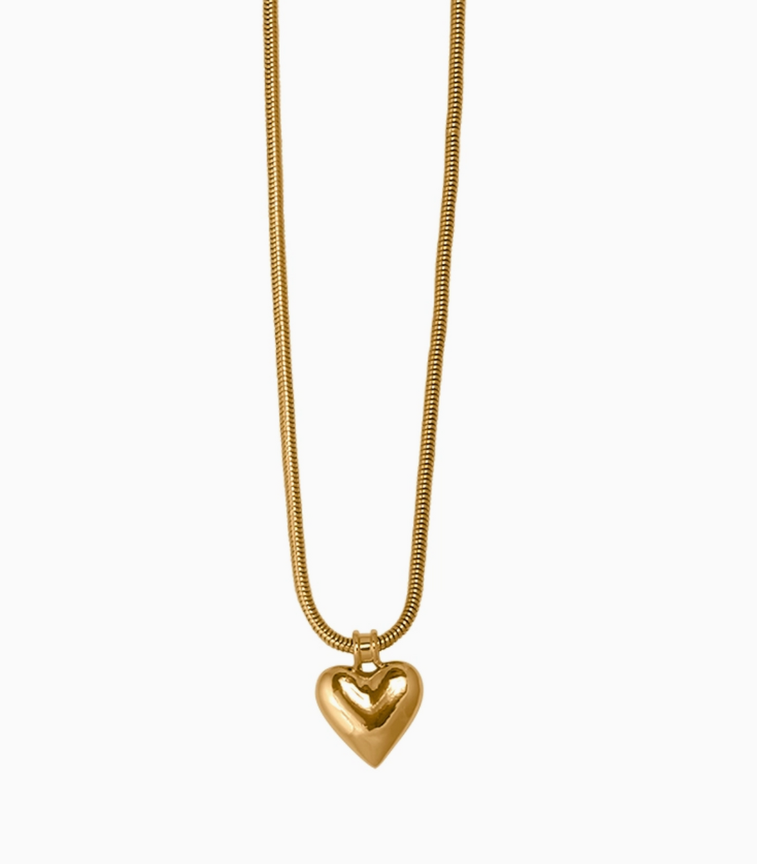 ATLANTA 22k Gold Plated Puff Heart Necklace
