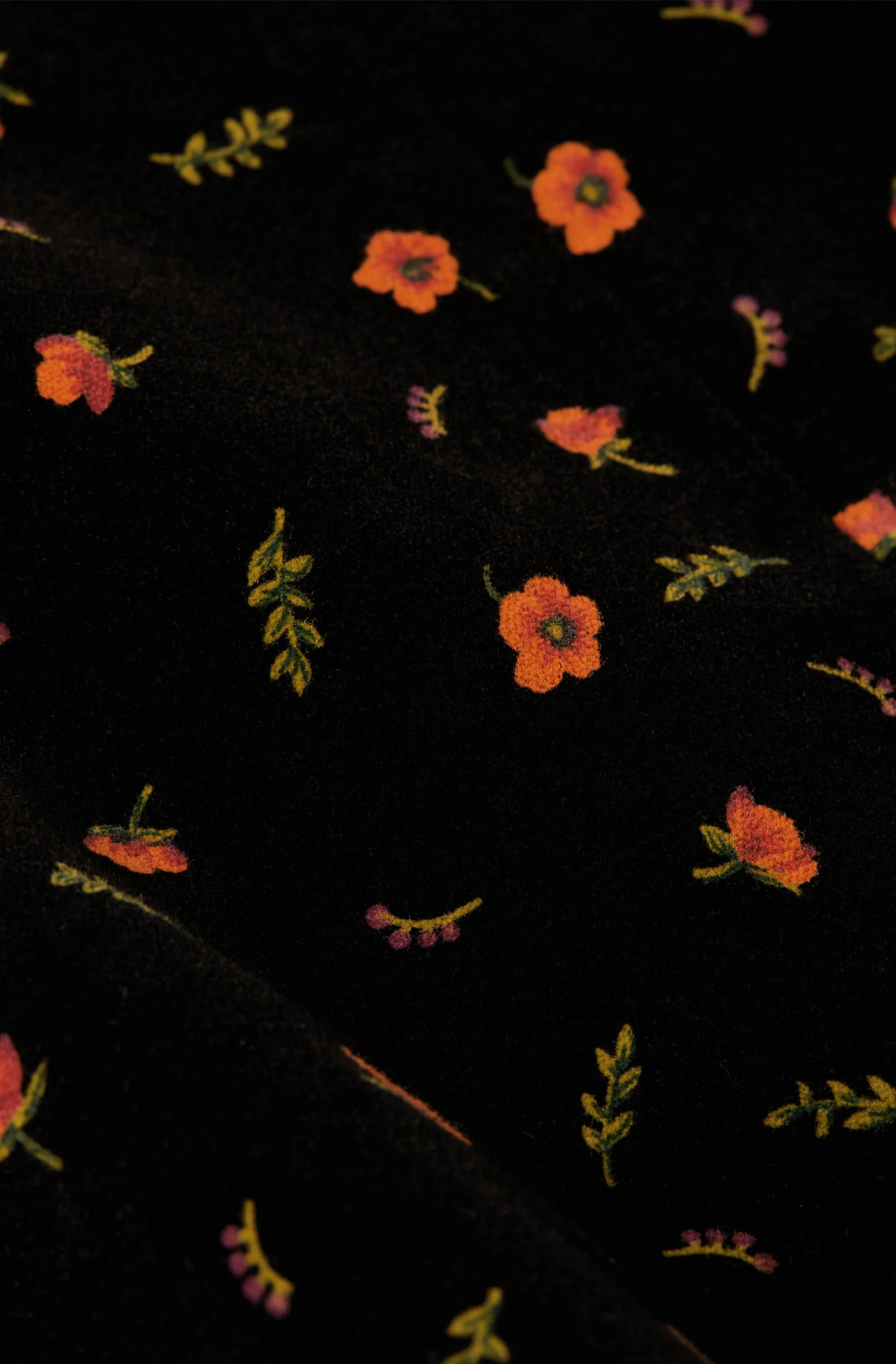 IDA Sip Front Velvet Corduroy Rose Nival Print Floral Trousers