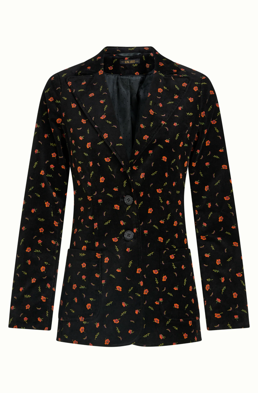 BIBI Velvet Corduroy Rose Nival Print Blazer