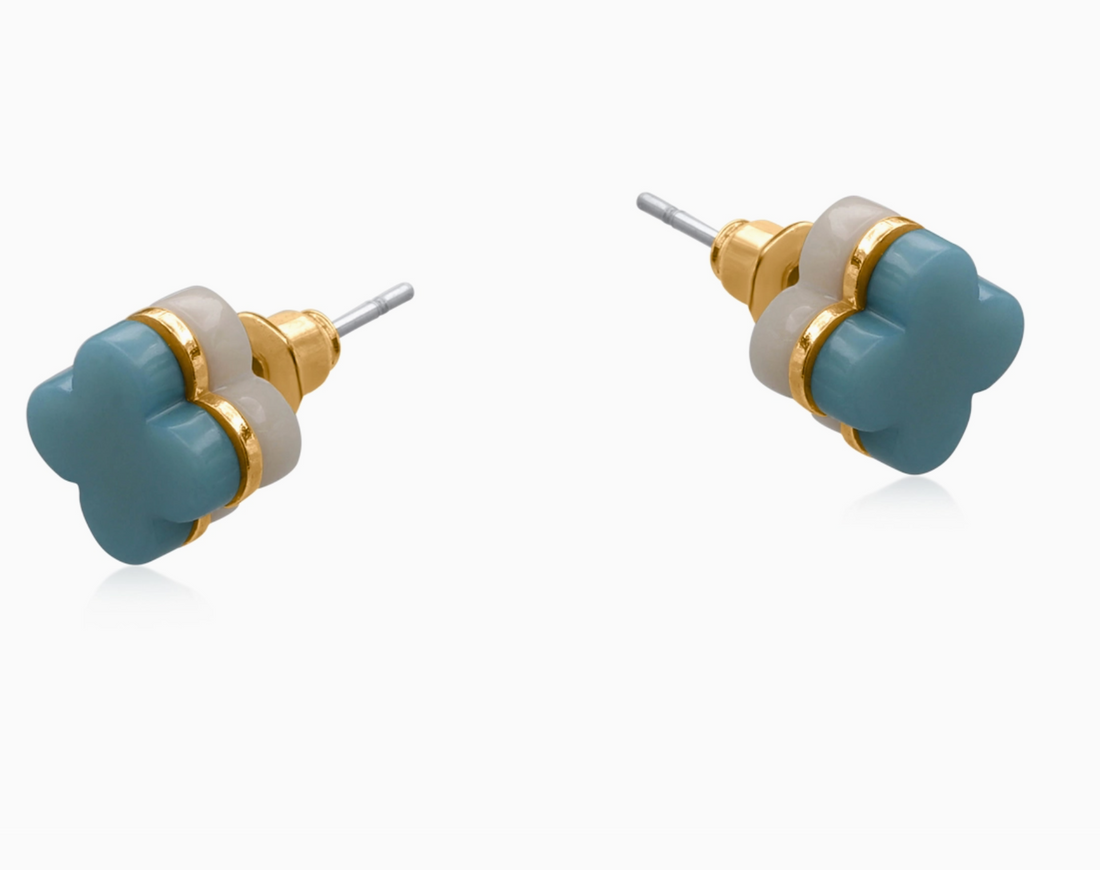 BELLAS Lucky Clove Earrings in Blue