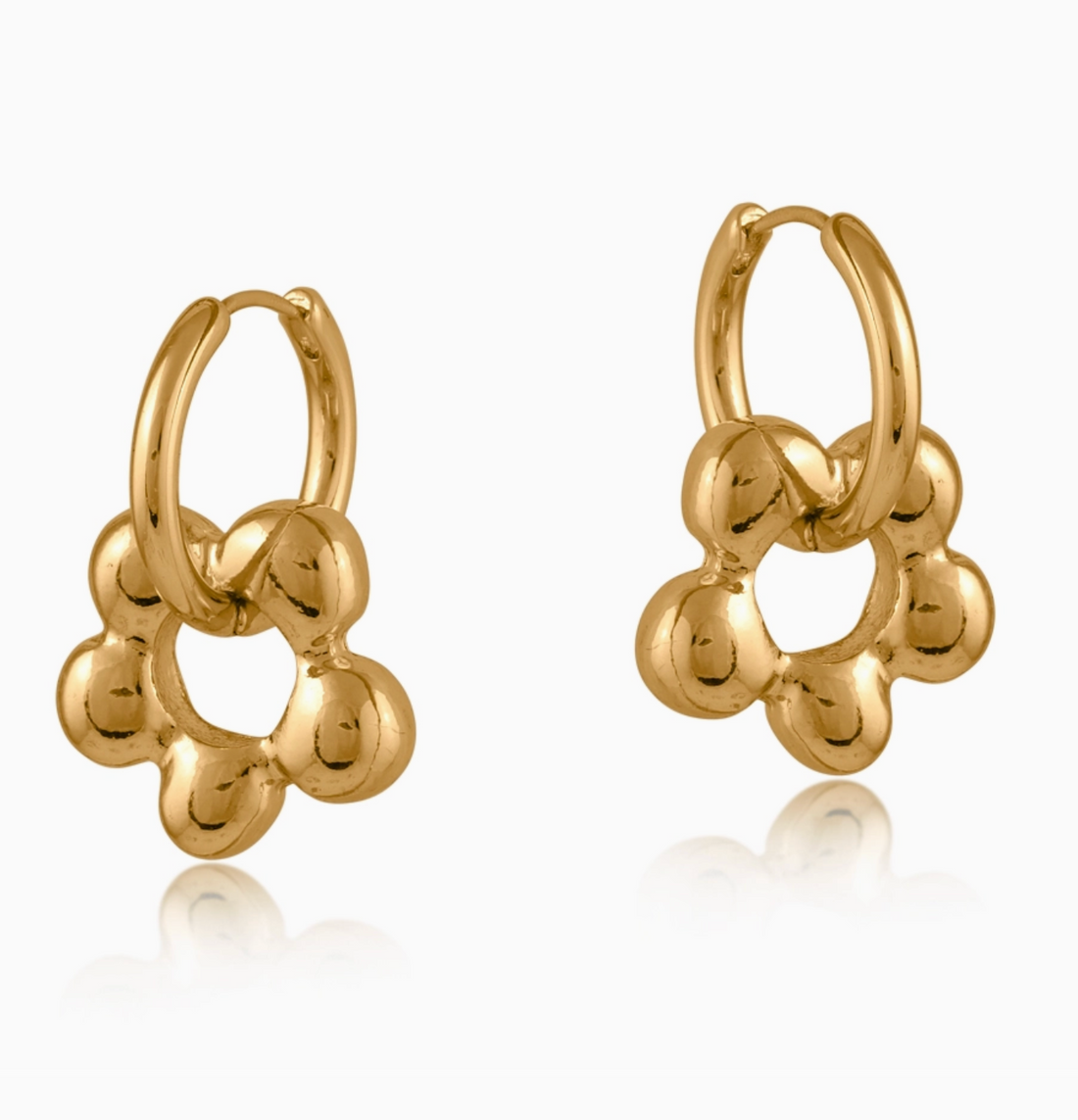 RITA Floral Hoope Earrings in Gold
