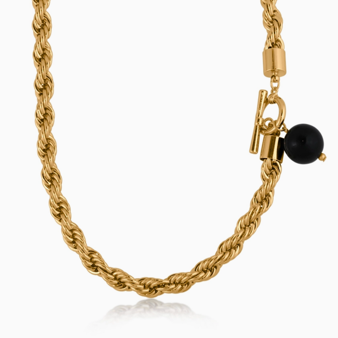 SUPA Ball and Chain Rope Necklace in Gold