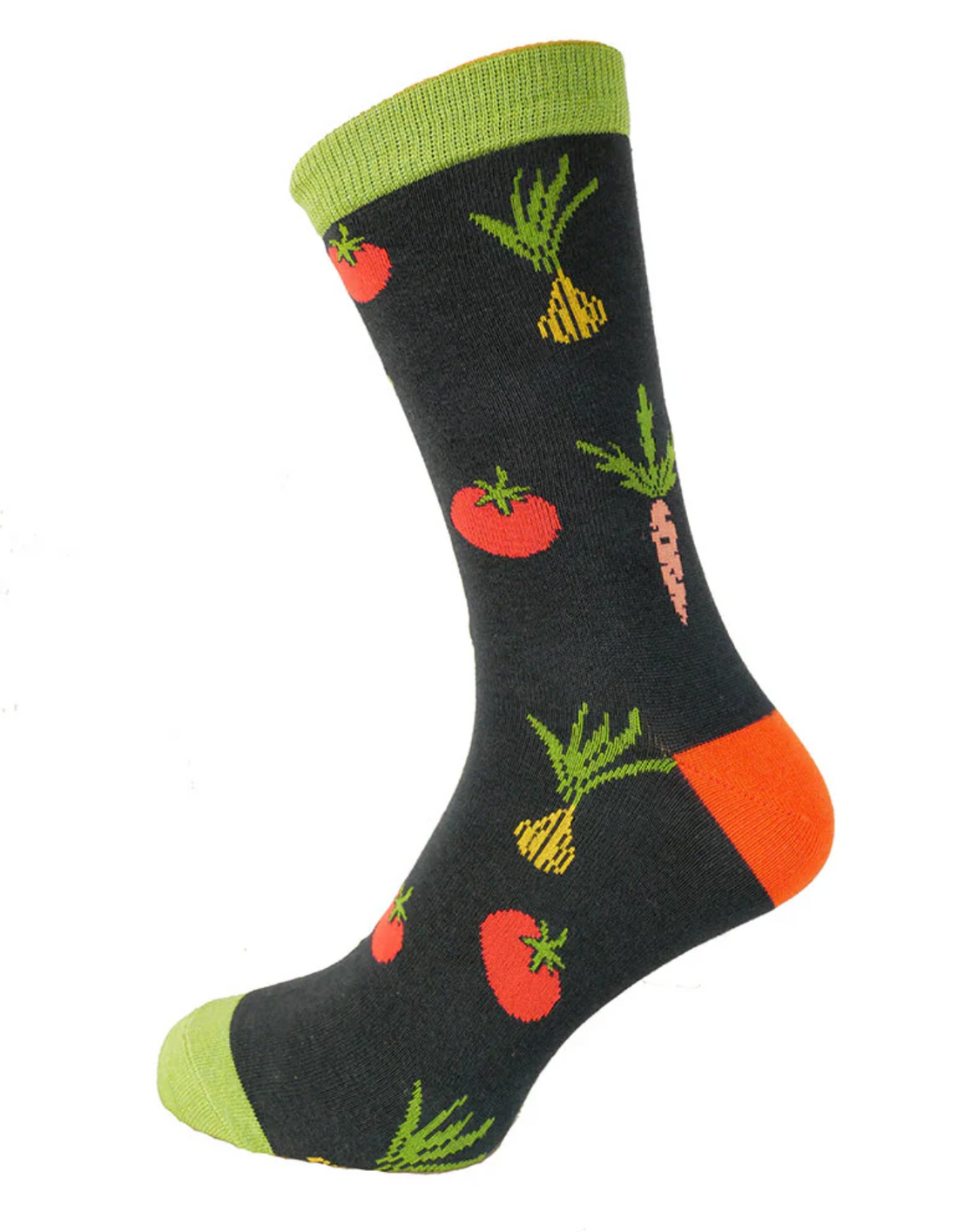 Unisex Bamboo Vegan Friendly Socks in Veggie Allotmen Print - BL620