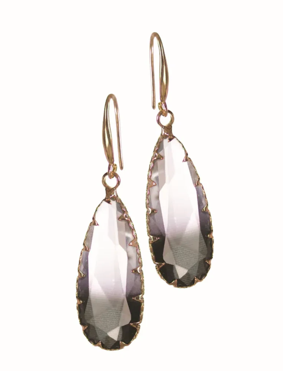 Two Tone Black And White Statement Drop Earrings - HU196