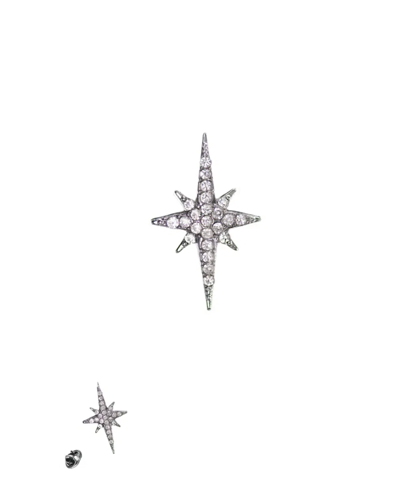 Compass Star Crystal Brooch - KK508