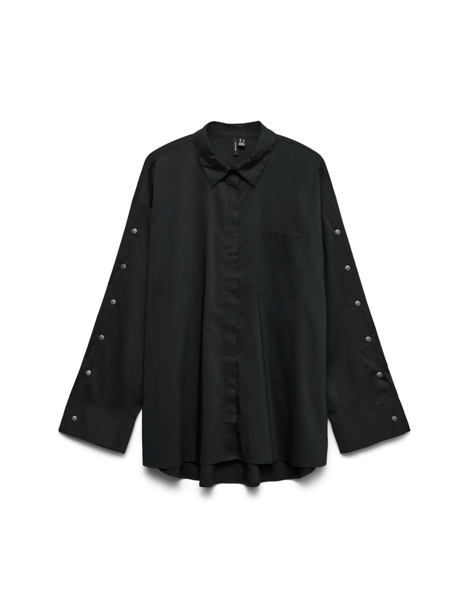 BONNIE Long Sleeve Button Down Shirt in Black