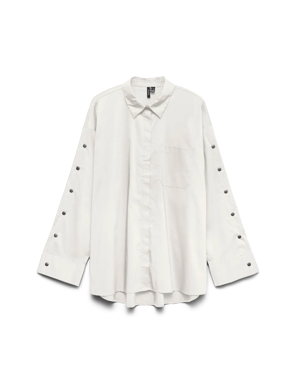 BONNIE Long Sleeve Button Down Shirt in White