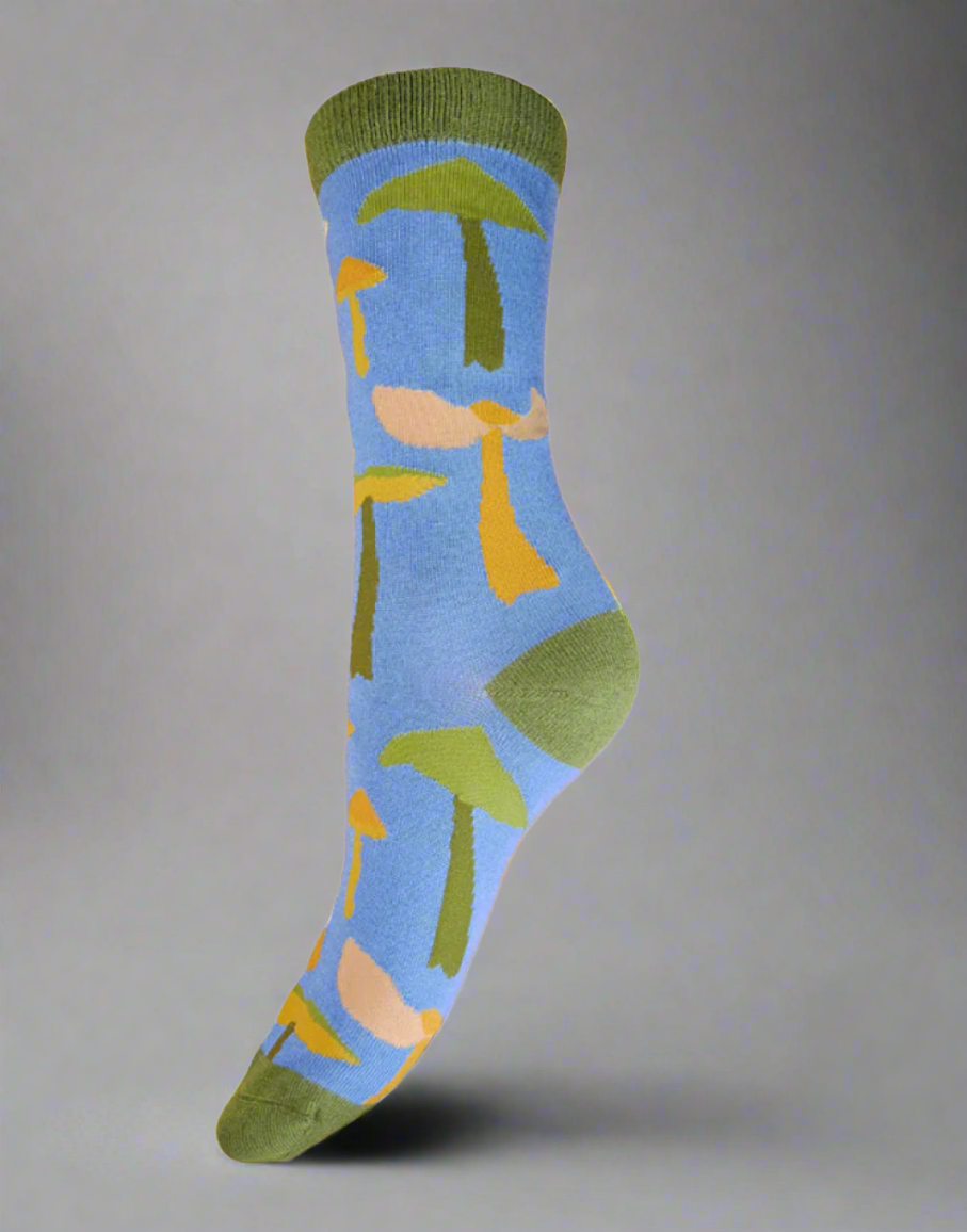 Bamboo Socks in Holly Astle Mushrooms Print - HA022