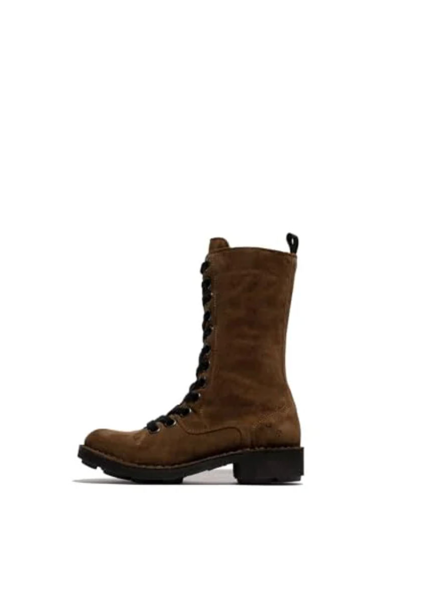 FLY NOLE 176 Flat Oil Suede Boots in Elephant