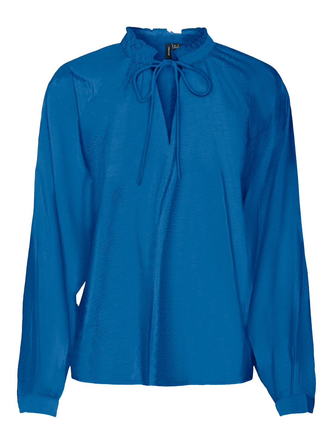 JOSIE Plain Blue High Neck Blouse