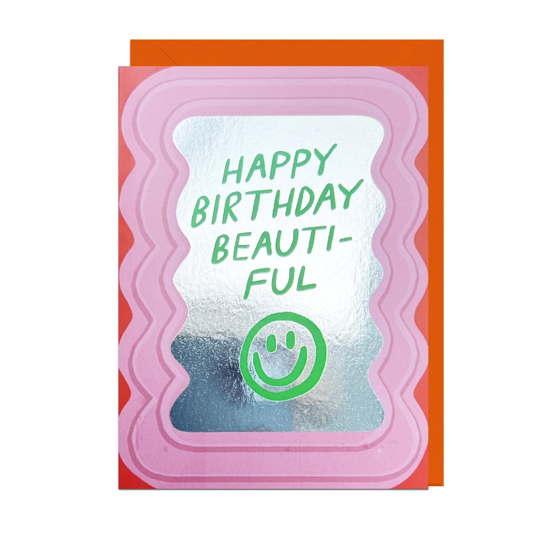 Happy Birthday Beautiful Shiny Foil Card
