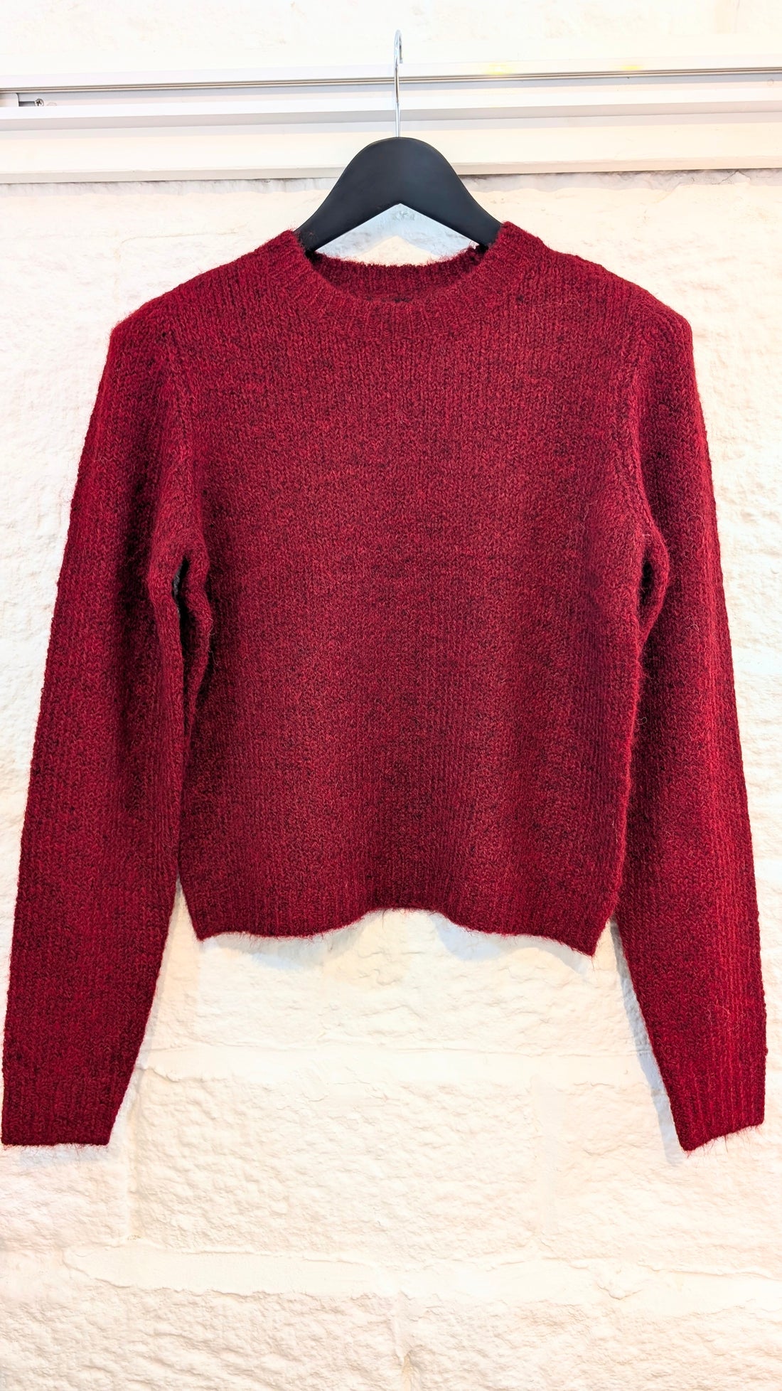 NOVAH Knit Pullover Jumper in Wine Red