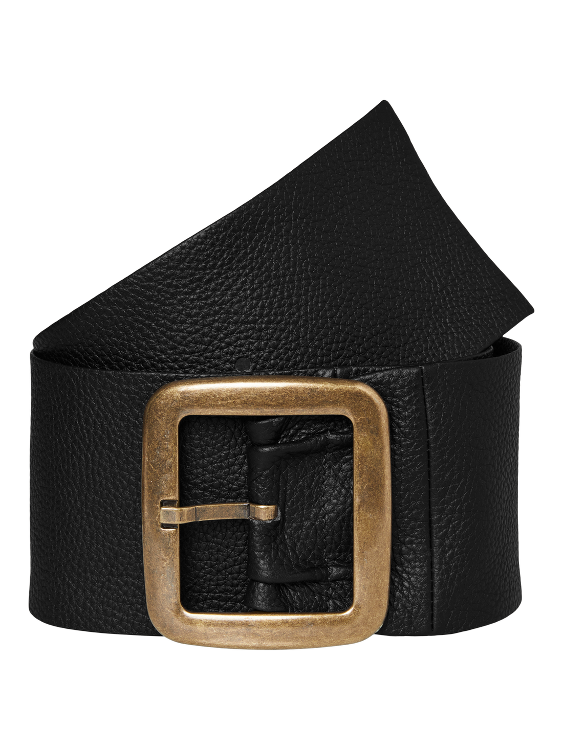 SELMA Leather Waist Belt with Buckle in Black