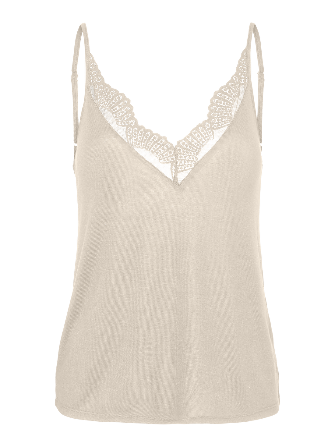 MELLA Lace Detail Vest Top in Cream