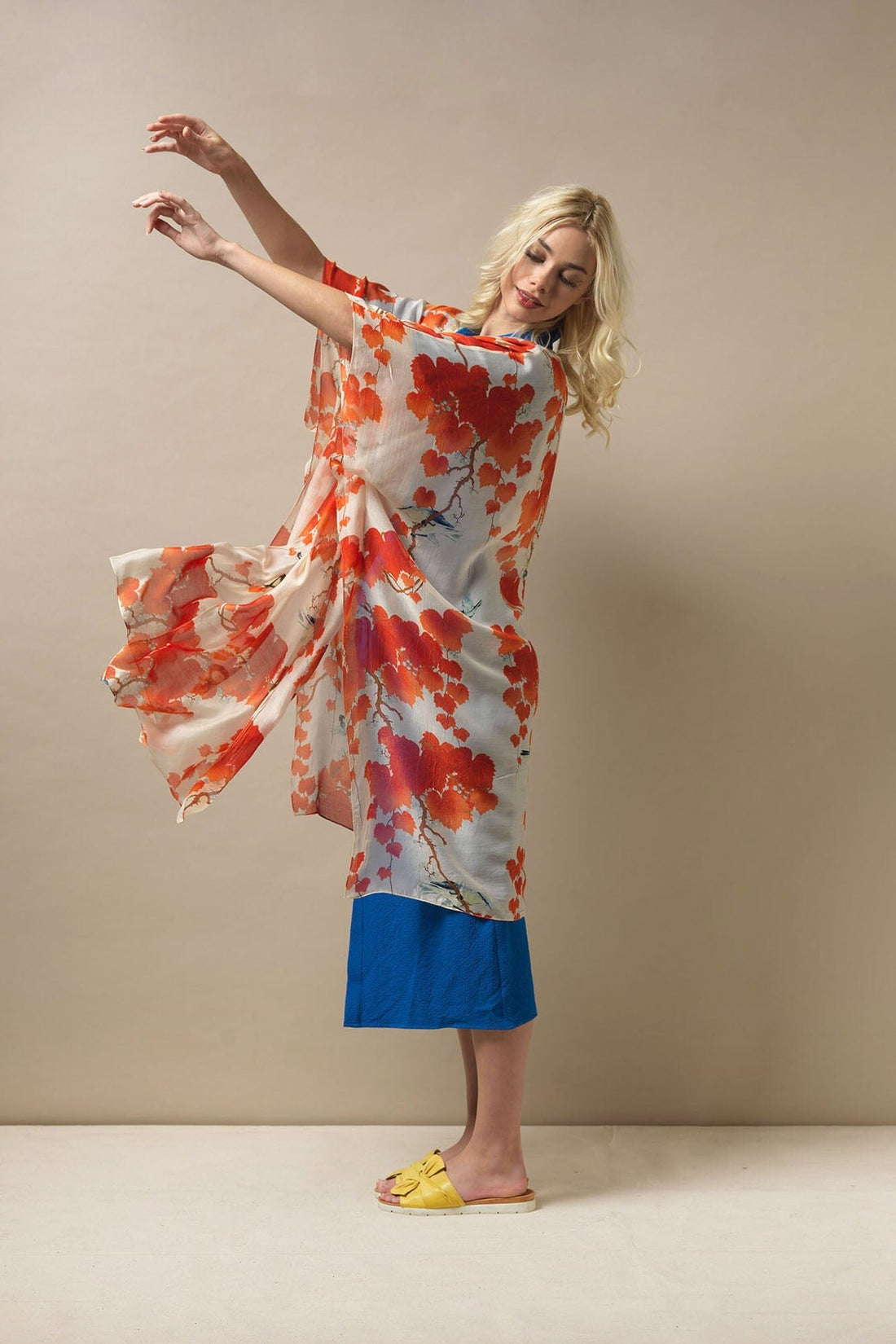 One Hundred Stars Acer Red Throwover Kimono - THRACERUS Kimonos One Hundred Stars