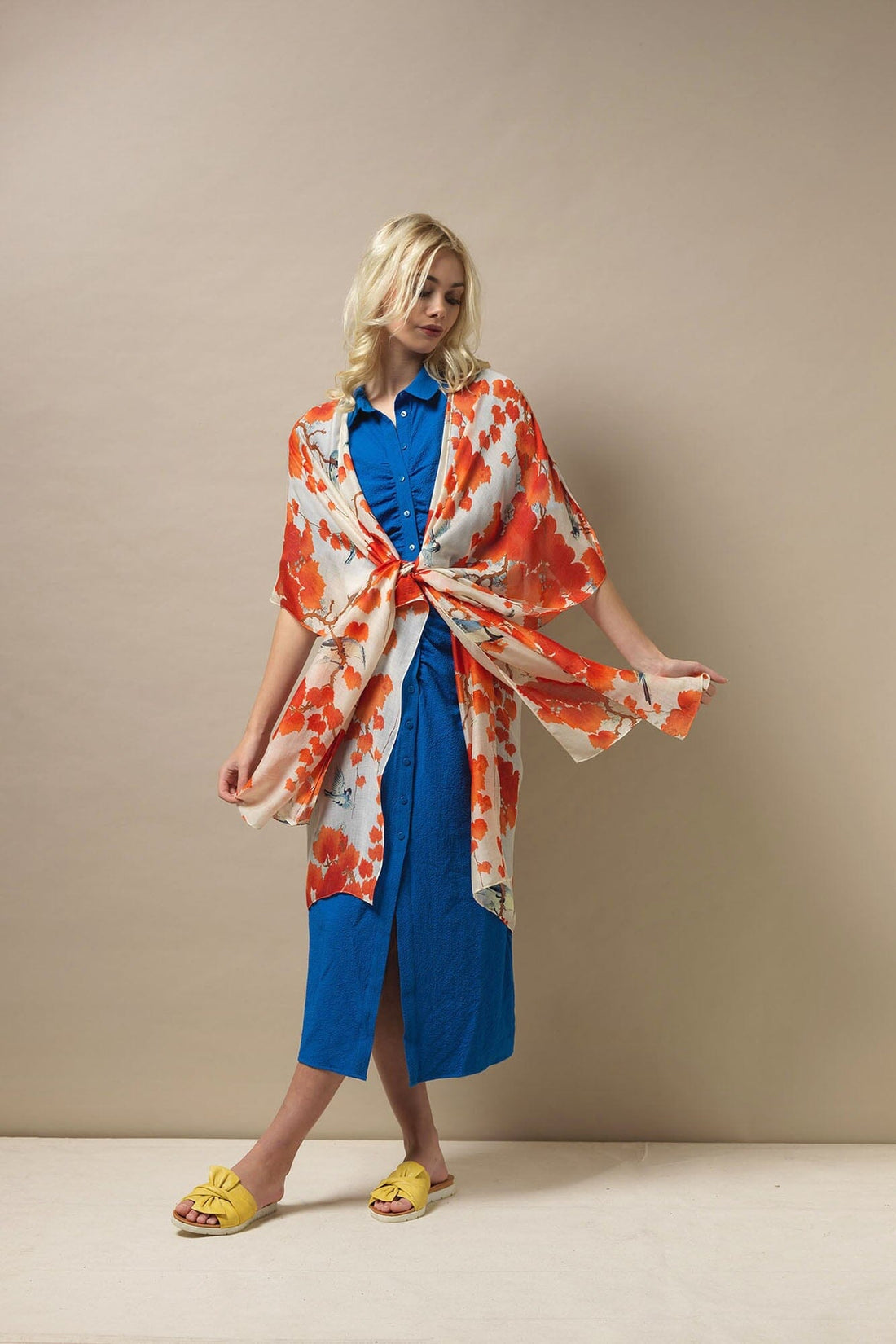 One Hundred Stars Acer Red Throwover Kimono - THRACERUS Kimonos One Hundred Stars