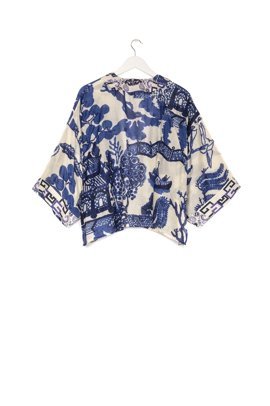 Short Kimono in Giant Willow Print Coats & Jackets One Hundred Stars