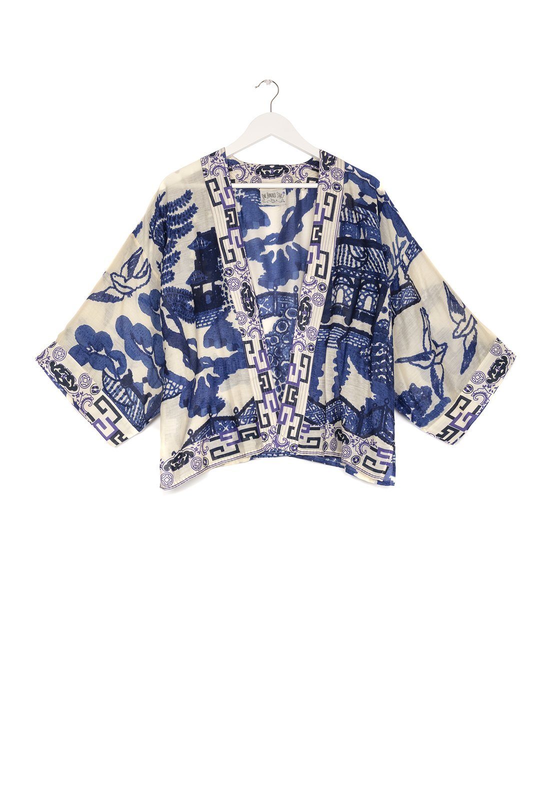 Short Kimono in Giant Willow Print Coats & Jackets One Hundred Stars