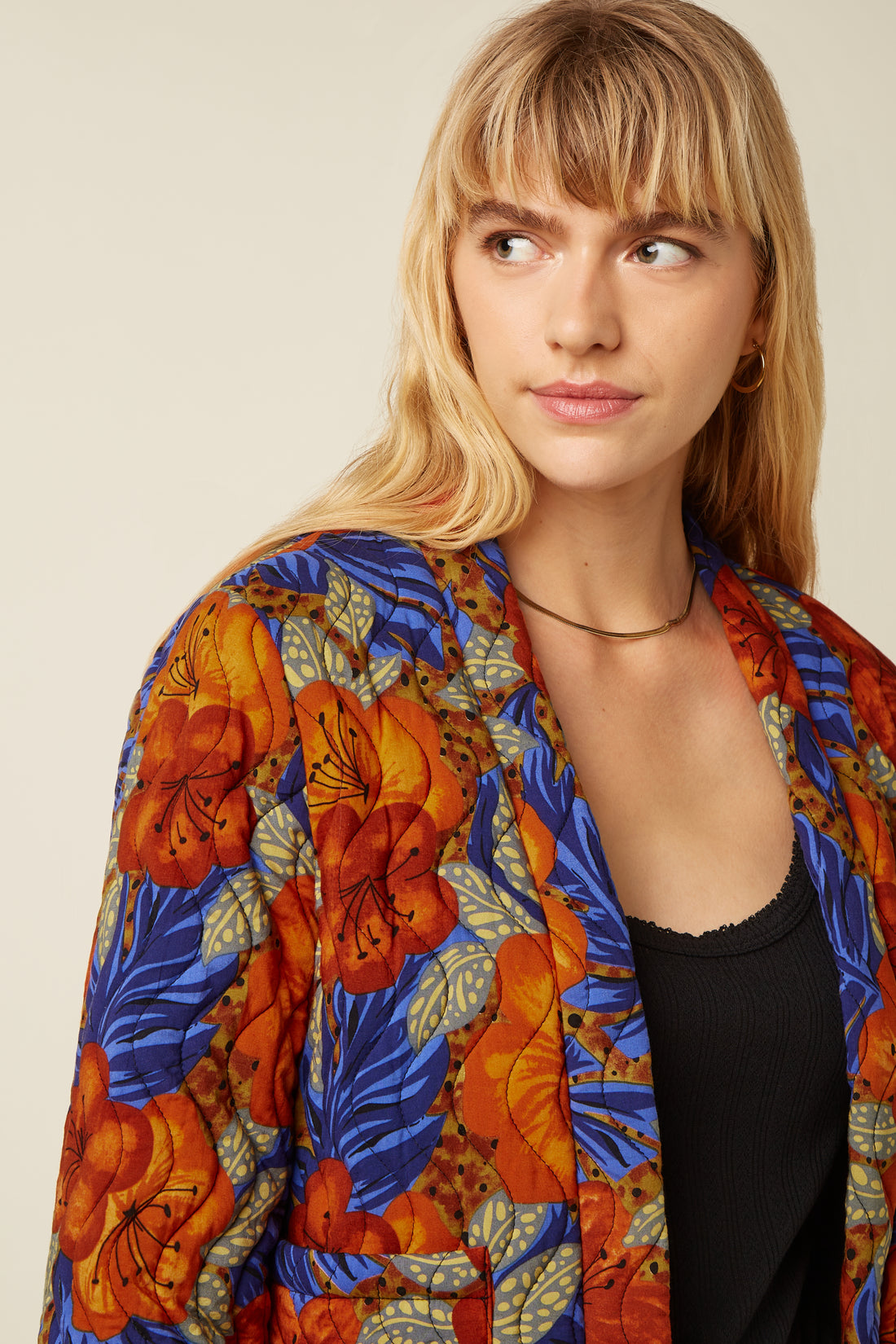 Noor Quilted Jacket in Maui Bright Floral Print