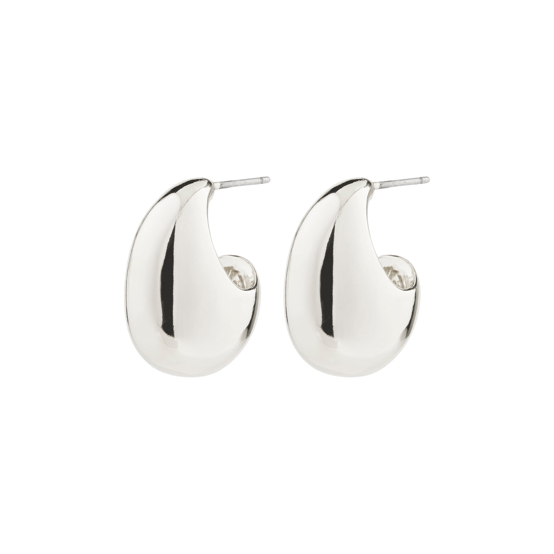 INTENT Minimal Silver Plated Chunky Hoop Earrings