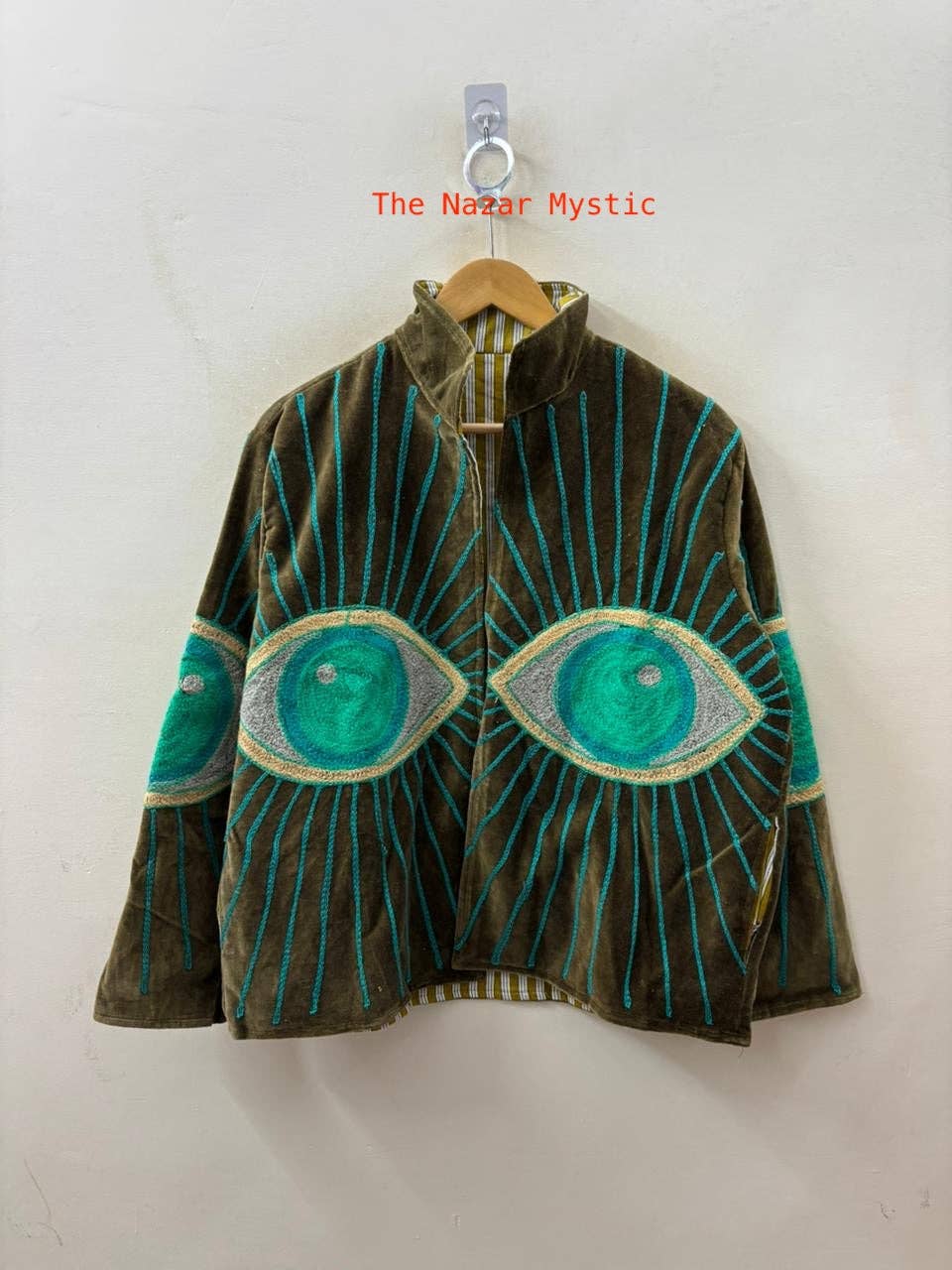 The Nazire Evil Eye Embroidered Velvet Jacket - 2 colours Available