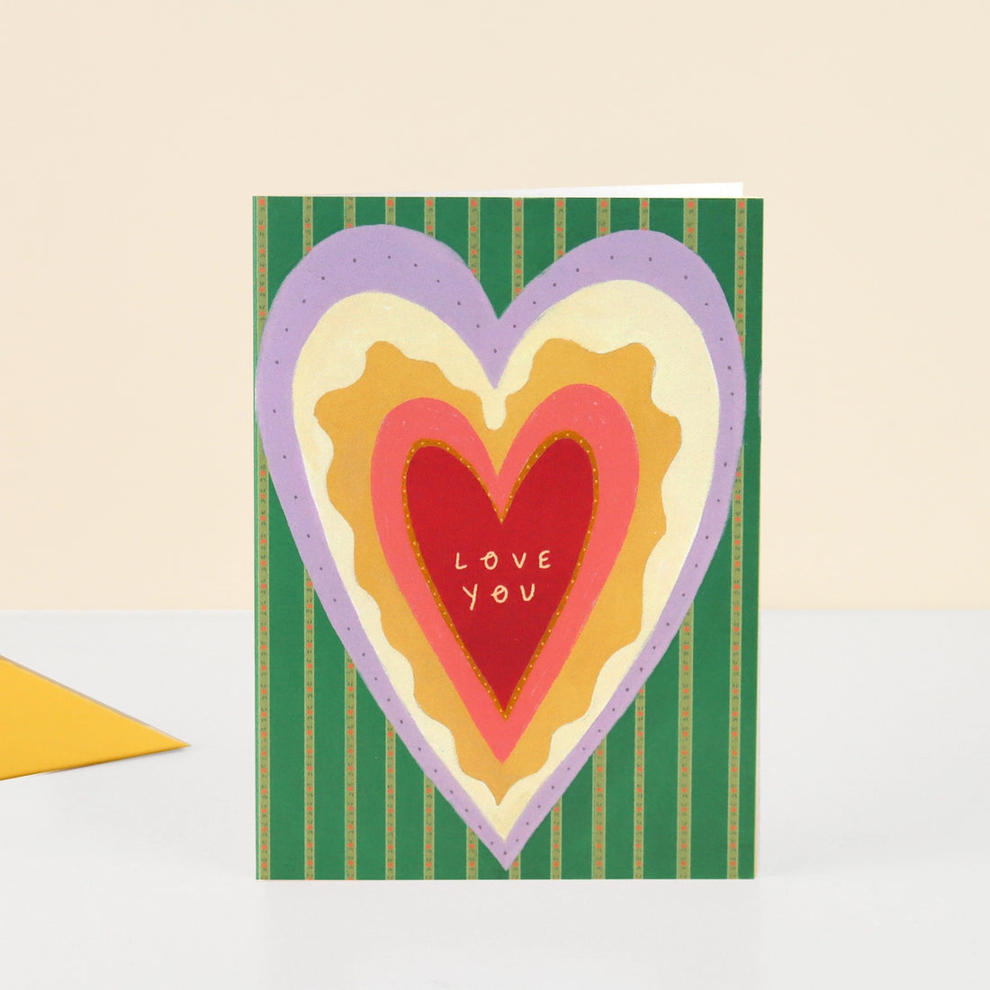 Giant Heart 'Love You' card by Little Black Cat